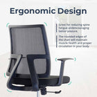 MotionGrey AeroMesh Ergonomic Office Chair - Mesh Back Support with Adjustable Armrests - Black-5