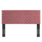 Modway Mercy Chevron Tufted Performance Velvet King/California King Headboard - Dusty Rose-3 Mounting Positions
