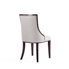 Manhattan Comfort Grand 18.5" Traditional Faux Leather Upholstered Dining Chair - Light Grey - Set of 2-Delivered to you Fully Assembled! No Assembly Required