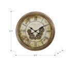 Monarch Specialties Clocks 23" Round Wall Clock - Antique Brown -Featuring a glass surface over a printed, easy to read roman numeric analog display, and accurate quartz movement for easy and accurate timekeeping