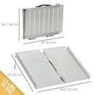 HOMCOM 2' Textured Aluminum Folding Wheelchair Ramp - Silver-Folds up, when not in use, for carry, transportation, and easy storage 