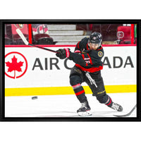 Tim Stutzle Ottawa Senators Shooting - Framed Canvas - 31" x 22"-Premium canvas print with gallery-wrapped edges