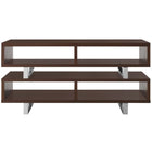 Modway Amble 47" TV Stand - Walnut-Polished Stainless Steel Supports