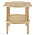 Modway Torus Oval Coffee Table - Oak-Non-marking Foot Caps