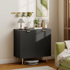 HOMCOM 31.5" L Sideboard Buffet Cabinet - Black-Fluted design adds a modern touch to interiors