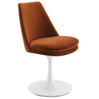 Modway Lippa Swivel Dining Performance Velvet Side Chair - White Rust-Stain-Resistant Performance Velvet Upholstery