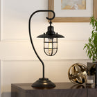 Hudson&Canal Bay 22" Tall Nautical Table Lamp with Glass/Metal Shade - Blackened Bronze/Clear-Clean with a soft, dry cloth and no harsh chemicals or abrasive cleaning materials