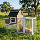 PawHut 71" Chicken Coop for 3 Chickens , Wooden Hen House with Run-Predator-proof wire mesh and a stable frame keep your flock safe