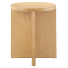 Modway Silas Round Wood Side Table - Natural-Leveling, Non-Marking Feet