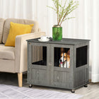 PawHut 29.5" H Dog Kennel End Table - Grey-Style fits with existing decor 