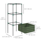 Outsunny Raised Garden Bed with 55" H Tomato Trellis - 24" L x 24" W - Green-You can customize the height of the tomato cage 