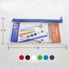 BAZIC Products Multipurpose Clear Zipper Pouch - Assorted Color Zippers - 12 Pack-Assorted color zippers (no color choice)