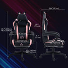 HOMCOM Reclining Faux Leather Gaming Chair with Footrest, Lumbar Support and Headrest - Black-Retractable footrest for propping your feet up while reclining