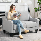 HOMCOM Loveseat Sofa with Pocket Spring - Light Grey-Extra-thick cushions for enhanced comfort