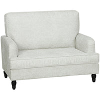 HOMCOM 45" Accent Chair with Turned Legs - Wide Seat for Living Room - Cream/White-Breathable leathaire fabric and thick sponge offer comfort and support 
