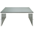 Modway Gridiron Coffee Table - Silver-Easy to Clean
