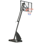 Soozier 9.6' to 11.5' Height Adjustable Basketball Hoop with Backboard and Weighted Base-Jack lift design with handle to adjust the height, suitable for different ages and skill levels
