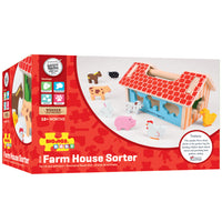 Bigjigs Toys Farm House Sorter 11-Piece Set-Kids will enjoy matching each animal to its uniquely shaped slot on the wall of the farm house