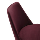 Modway Lippa Swivel Dining Performance Velvet Side Chair - Black Mulberry-9