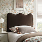 Modway Athena Stain-Resistant Performance Velvet Twin Size Headboard - Chocolate Brown-Dense Foam Padding
