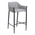 Zuo Andover Barstool - Slate Grey-Armrest support