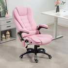 Vinsetto High Back Executive Massage Office Chair with 6-Point Vibration - Pink-High-back line design with thick padding, provides extra comfort