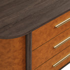 Modway Coralie Curved 6-Drawer Vegan Leather Oval Dresser - Walnut Tan-9