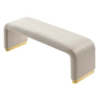 Modway Koda Performance Velvet Waterfall Long Bench - Brass/Almond-Assembly Required