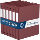 Davis Group Premium Economy Binder - Round Ring - 1" - Burgundy - 6 Pack-3 Ring Binder