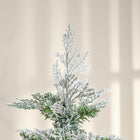 HOMCOM 6' Snow-Flocked Pencil Artificial Christmas Tree - Green-Hinge construction and automatic branch opening for easy setup 