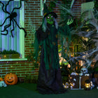 HOMCOM 72" Sound Activated Witch with Magical Heart Halloween Decoration -Red lights in the eyes, colourful light in the heart, glimmering yellow lights in leaves 