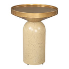 Zuo Cendre Side Table - Gold/Beige-Colour: Gold/Beige