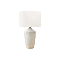 Monarch Specialties 25" H Contemporary Table Lamp - Ivory Concrete / Ivory / Cream Shade-This 25"h table lamp features a striking ivory concrete base paired with an elegant ivory fabric shade, making it a stylish choice for any modern living room, bedroom, or office