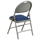 Flash Furniture HERCULES Series Ultra-Premium Triple Braced Fabric Metal Folding Chairs with Easy-Carry Handle - Navy - 4 Pack-Navy Fabric Upholstery