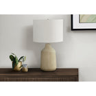 Monarch Specialties 24" H Contemporary Table Lamp - Beige Concrete / Ivory / Cream Shade-The easy 3-way rotary switch holds a single bulb (not included) with a maximum outage of 100W/120V, allowing you to adjust the lighting ambiance to instantly brighten or dim the room