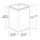 Azar Acrylic Container - 5.5" L x 5.5" W x 9.5" H - Clear-​Includes airtight lid