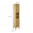 Modway Render Tall Narrow Bathroom Storage Cabinet - Oak-Particleboard Construction