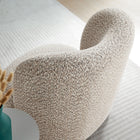 Modway Monroe Boucle Fabric Accent Chair - Coral Walnut-Wooden Ball Feet