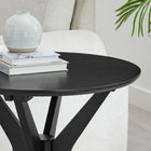 Modway Crossroads 24" Round Wood Side Table - Black-Unique Intersecting Base