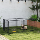 PawHut 6-Panel Heavy Duty Dog Playpen with Door for Small Dogs - 23.5" H-Locking latch keeps the door securely closed