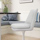 Modway Lippa Swivel Dining Vegan Leather Side Chair - White White-Fixed Seat Cushion