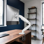 ShoppingAll Single VESA Monitor Mount with Fully Adjustable Gas Spring Arm and Office Desk Clamp - White-8