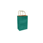 Eddie's 100% Recycled Kraft Shopper Paper Bag - 5-1/2" L x 3-1/4" W x 8-3/8" D - Aqua Teal - 100 Pack-5-1/2" x 3-1/4" x 8-3/8"