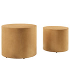 Modway Amani Round Nesting Coffee Tables - Natural - Set of 2-Set of 2 Stackable Coffee Tables