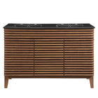 Modway Render 48" Double Sink Bathroom Vanity - Walnut/Black-Mid-Century Modern Vanity