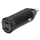 Scosche PowerVolt 60W Dual USB-C Car Charger - Black-Delivers incredibly fast charge of up to 4 times faster than a standard 5W USB charger to your USB-C device