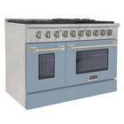 Kucht 48" KNG Series Pro Style Propane Gas Range - Stainless Steel/Light Blue-Interchangeable oven door available in nine colors
