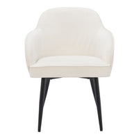Zuo Jolie Dining Chair - Ivory - Set of 2-Soft and smooth velvet fabric