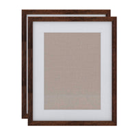 Decent Living Solid Wooden Picture Frame - 16" x 20" - Walnut Colour - 2 Pack-Material: 100% Natural Solid Wood (Okan / Teak)