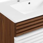 Modway Render 30" Bathroom Vanity Cabinet - White/Walnut/White-Assembly Required